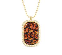 Monarch Butterfly Funny Pendant Necklace for Women Personalized Fashion Jewelry Diamond Necklaces for Wedding Birthday Gold Silver