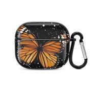 Monarch Butterfly Headphone & Earphone Cases Compatible with Airpod 3 Scratch-Resistant PC Protective Cover with Keychain