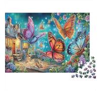 Monarch Butterfly Jigsaw Puzzle 1000 Pieces Recycled Paper Vibrant Butterflies Jigsaw Puzzles Educational Game Challenge Fun Family Game for Adults And Age 10 38x26cm/1000pcs