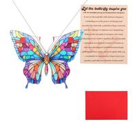 Monarch Butterfly Light Catcher Ornament, Acrylic Animal Sun Catcher with Story Card & Envelope Rainbow Window Hanging Suncatcher Decor for Home Wall Garden Decoration
