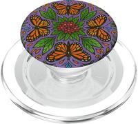 Monarch Butterfly Mandala Boho Nature Insect Art PopSockets PopGrip for MagSafe