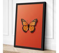Monarch Butterfly Minimalist Canvas Wall Art Print 36x24 Inch (91 x 61 cm)