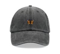 Monarch Butterfly Orange Baseball Cap Vintage Washed Unisex Dad Hat Adjustable Black