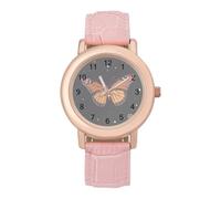 Monarch Butterfly Pattern Fashion Women's Wrist Watches Analogue 3 Hand Leather Strap Quartz Watch