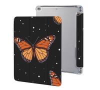 Monarch Butterfly Pattern Tri-fold Tablet Case Compatible with IPAD 2017/2018/Air1/Air2 (9.7in)/Pro (10.5in) /Air3(10.5in)/10代 (10.9in) Soft Protective with Pen Slot