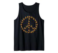 Monarch Butterfly Peace Sign Love Retro 60s 70s Hippie Gift Tank Top