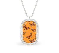 Monarch Butterfly Personalized Necklace Print Pattern Pendant With Chain Gifts For Women Men Silver-style-5