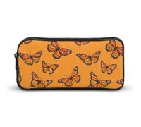 Monarch Butterfly Print Pencil Pouch Cute Pen Case with Zippered Aesthetic Makeup Bag