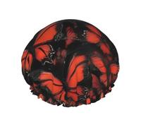 Monarch Butterfly Print Reusable Shower Caps for Women Double Layer Hair Cap Adult Hair Cap for All Hair