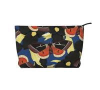 Monarch Butterfly Printed Corduroy Makeup Bag Cosmetic Pouch Portable Toiletry Organizer for Travel Daily Essentials Women Girls