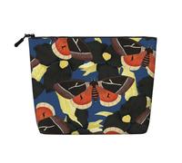 Monarch Butterfly Printed Linen Style Cosmetic Bag | Make Up Bag, Cosmetic Pouch Portable Travel Toiletry Bag Wash Bags for Women Girls Daily Use