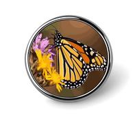 Monarch Butterfly Printed Round Brooch A Must Have Accessory for Trendy Women Ideal for Valentine's Day Birthday Graduation