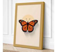 Monarch Butterfly Study Canvas Wall Art Print 18x12 Inch (46 x 30 cm)