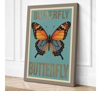 Monarch Butterfly Study Canvas Wall Art Print 24x16 Inch (61 x 41 cm)