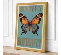 Monarch Butterfly Study Canvas Wall Art Print 24x16 Inch (61 x 41 cm)