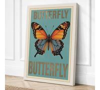Monarch Butterfly Study Canvas Wall Art Print 24x16 Inch (61 x 41 cm)