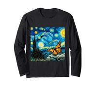 Monarch Butterfly Vincent Van Gogh Starry Night Long Sleeve T-Shirt