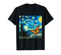 monarch butterfly Vincent van Gogh Starry Night T-Shirt