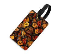 Monarch Butterfly Wings Funny Luggage Tag with ID Name Card Stylish Suitcase Labels Baggage Bag Tags