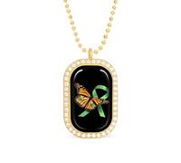 Monarch Butterfly with Hope Kidney Disease Awareness Custom Photo Necklace Personalized Picture Pendant Memory Jewelry for Women