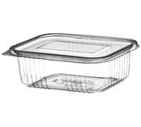 Monarch Glen 100 x Plastic Hinged Food Salad Containers 500cc, Practical, Transparent, Flip Top, Microwave Safe, Rectangular, 500ml