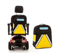 Monarch Mobility Visibag Hi-Vis Bag for Wheelchairs & Mobility Scooters - Large Capacity Back-of-Seat Storage with Reflective Panels, Front Pocket, Easy-Grip Zips, Clip-On Travel Bag