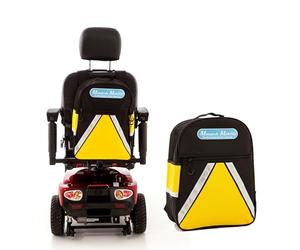 Monarch Mobility Visibag Hi-Vis Bag for Wheelchairs & Mobility Scooters - Large Capacity Back-of-Seat Storage with Reflective Panels, Front Pocket, Easy-Grip Zips, Clip-On Travel Bag