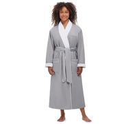 MONARCH Plush Lined Microfiber Bath Robe for Women/Men (Unisex) Luxury Spa, Hotel Robe, Grey, XS