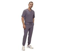 Monarch Uniforms Men's Jogger Scrub Set Tuck-in Scrubs for Men with Jogger Pants and One Pocket Top, Charcoal, Large-REGULAR