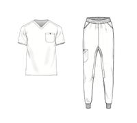 Monarch Uniforms Men's Jogger Scrub Set Tuck-in Scrubs for Men with Jogger Pants and One Pocket Top, Caribbean Blue, Medium-REGULAR