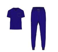 Monarch Uniforms Men's Jogger Scrub Set Tuck-in Scrubs for Men with Jogger Pants and One Pocket Top (Royal Blue, Tall,Large)