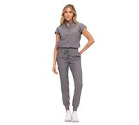 Monarch Uniforms Womens Jogger Scrub Set with Oversized Scrub Top with Mandarin Collar. Supreme Comfort Scrub Set for Women, Heather Grey, XXXL