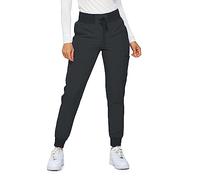 Monarch Uniforms Womens Jogger Scrubs Ribbed Jogger Scrub Pants for Women, Black, S