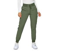 Monarch Uniforms Womens Jogger Scrubs Ribbed Jogger Scrub Pants for Women, Olive Green, XXXL