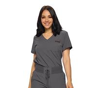Monarch Uniforms Womens Scrub Top One Pocket Tuck In Scrub Top for Women, Charcoal, S