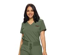 Monarch Uniforms Womens Scrub Top One Pocket Tuck In Scrub Top for Women, Olive Green, Medium