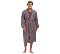MONARCH Unisex Plush Lined Microfiber Bath Robe - Soft Shell with Polyester Lining, Resort-Grade Hotel & Spa Robe with Pocket, Mocha, S
