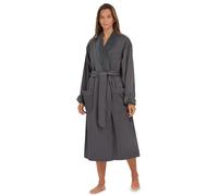MONARCH Unisex Plush Lined Microfiber Bath Robe - Soft Shell with Polyester Lining, Resort-Grade Hotel & Spa Robe with Pocket, Charcoal, S