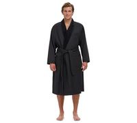 MONARCH Unisex Plush Lined Microfiber Bath Robe - Soft Shell with Polyester Lining, Resort-Grade Hotel & Spa Robe with Pocket, Black, S