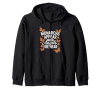 Monarchs Appear When Angels Are Near Cute Butterfly Zip Hoodie