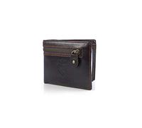 MONARCHY PRIDE® Men's Pure-Leather RFID Protected Wallet Dark Coffee Brown Brown, Brown