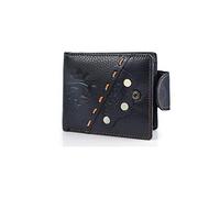 MONARCHY PRIDE Mens Wallet Pure Leather RFID Protected Midnight Black Black, Black