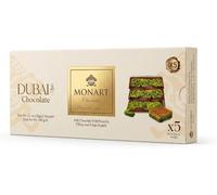 Monart Chocolatier Dubai Style Milk Chocolate with Pistachio Filling & Crispy Kadaifi - 5 Individually Wrapped Bars - Luxury Chocolate Gift Box - 145g (Pack of 12)