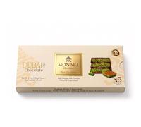 Monart Chocolatier Dubai Style Milk Chocolate with Pistachio Filling & Crispy Kadaifi - 5 Individually Wrapped Bars - Luxury Chocolate Gift Box - 145g