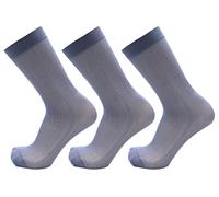 Mona's Choice 3-Pack Mens Sheer Nylon Dress Socks, Light Grey (Style 2), One Size