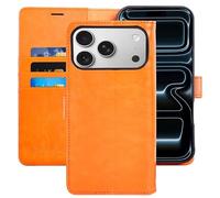 MONASAY for iPhone 17 Pro Max Wallet Case,Magnetic Flip Cover with Card Holder Slots and Kickstand RFID Blocking Shockproof PU Leather Folio Compatible with iPhone 17 pro max Phone Case, Orange