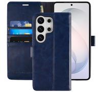 MONASAY Wallet Case for Samsung Galaxy S26 Ultra 6.9 inch - Slim flip cover with secure card slots, kickstand, RFID blocking. Shockproof PU leather folio with strong magnetic closure,Blue