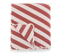 Monastico bed cover in striped cotton Brick red 250x280