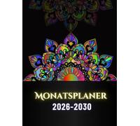Monatsplaner 2026-2030 A4: 5 jahres, 60 Monate, Januar 2026 bis Dezember 2030, deutsch, 2 Seiten pro Monat, 165 Seiten, Großes Format.