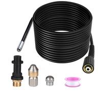 Monave 15 m Pipe Cleaning Hose Compatible with Kärcher Pressure Washer, Pipe Cleaner Compatible with Kärcher K2 K3 K4 K5 K7 Drain Cleaner Cleans Clogged Pipes and Drains Effortlessly 180 Bar